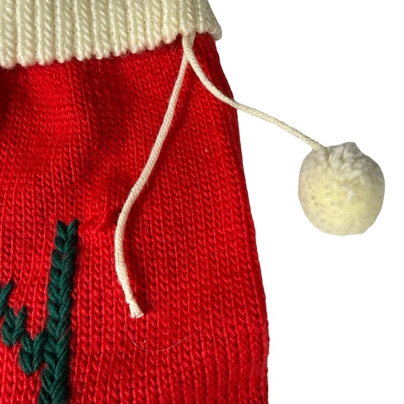 VTG HUGE Christmas Stocking Dept 56 40 In ! Red Knit NOEL Santa Sock St Nick 80s - Picture 5 of 8